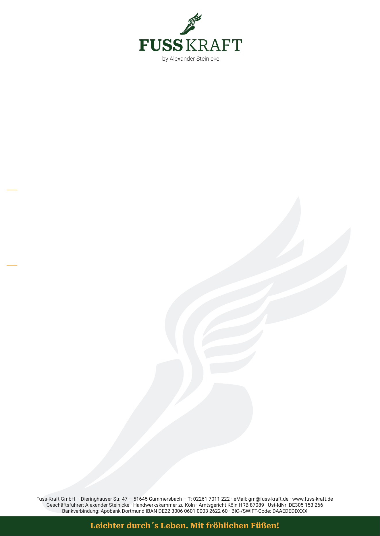 Briefbogen · FUSS KRAFT GmbH